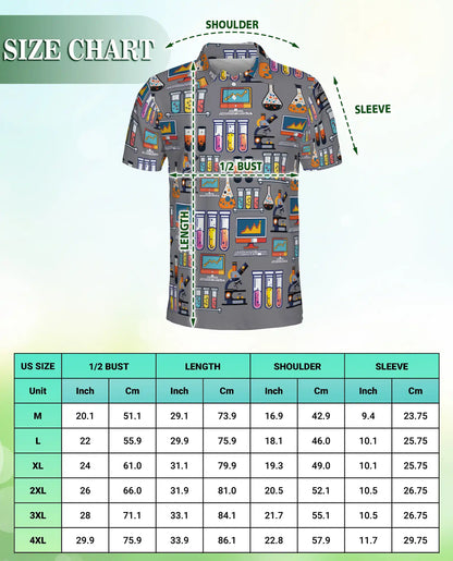 Science Lab Pattern Polo Shirt | Azhawaiian