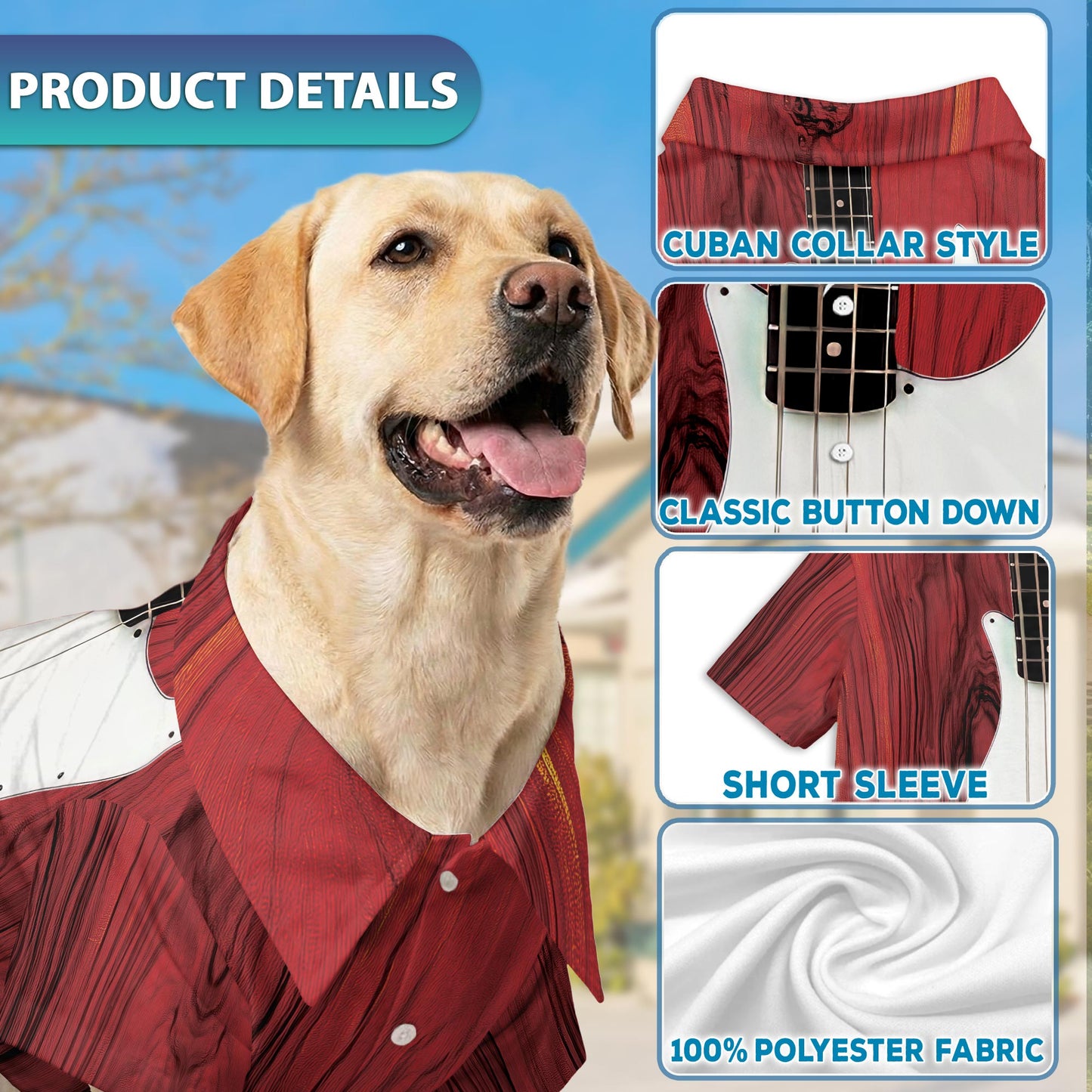 Bass Guitar Matching Dog Owner Hawaiian Shirts, Funny Pet Aloha Shirt for Beach Vacation - Azhawaiian