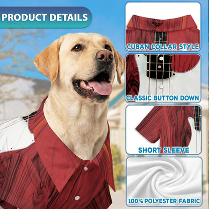 Bass Guitar Matching Dog Owner Hawaiian Shirts, Funny Pet Aloha Shirt for Beach Vacation - Azhawaiian