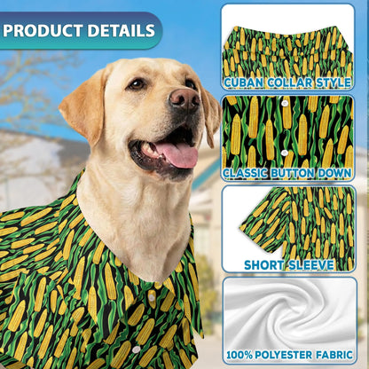 Corn Matching Dog Owner Hawaiian Shirts, Funny Pet Aloha Shirt for Beach Vacation - Azhawaiian