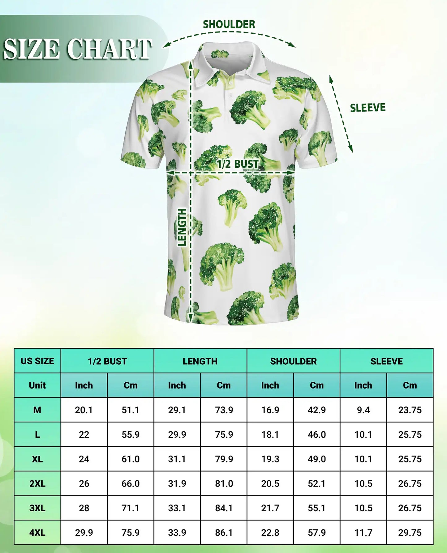 Broccoli Print Polo Shirt | Azhawaiian