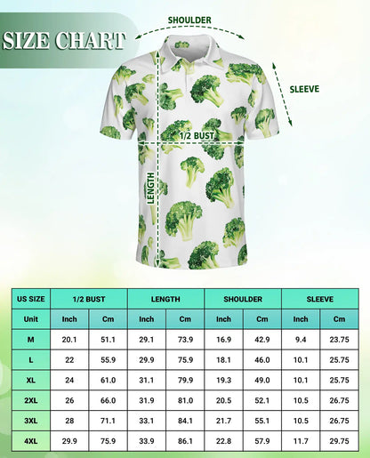 Broccoli Print Polo Shirt | Azhawaiian