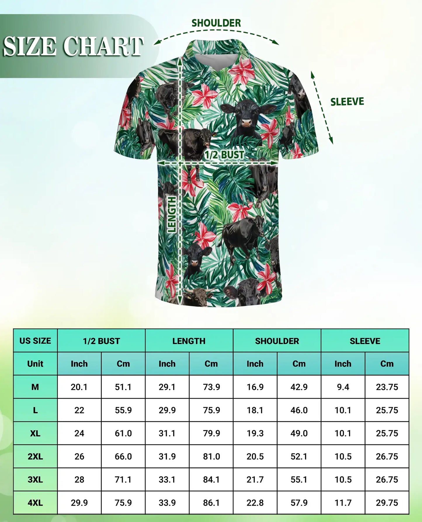 Black Cow Tropical Polo Shirt, Floral Jungle Print | Azhawaiian