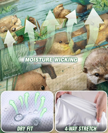 Cute Otter Reading Book Sleeveless Polo Shirt for Women, Animal Lover Style