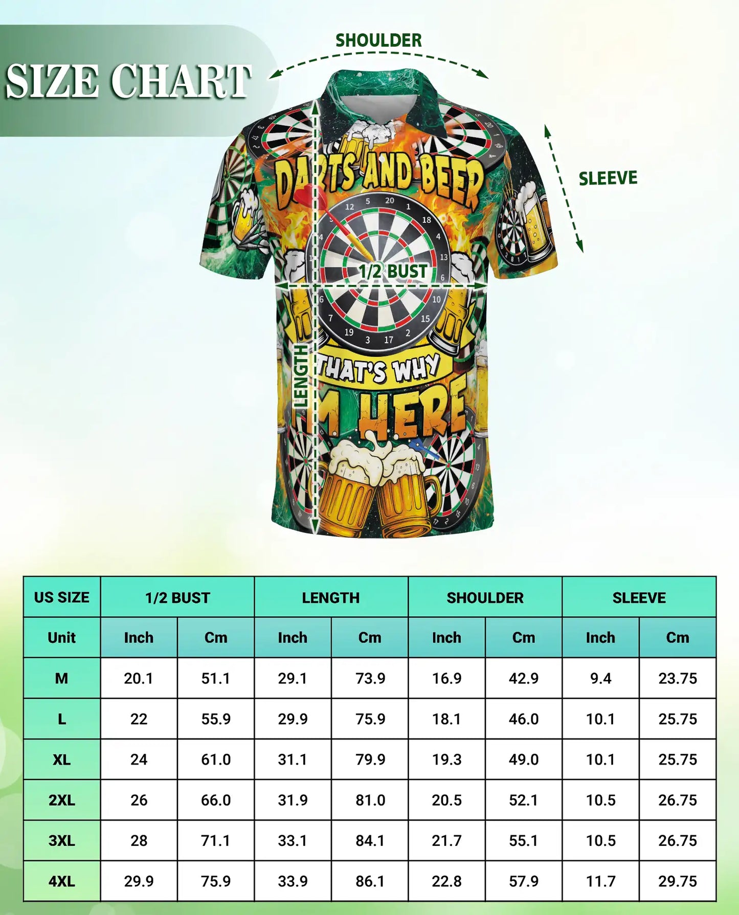 Darts And Beer Polo Shirt for Men-Dart Player Pub Game Beer Lover Shirt | Azhawaiian