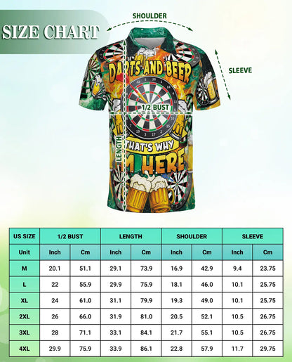 Darts And Beer Polo Shirt for Men-Dart Player Pub Game Beer Lover Shirt | Azhawaiian
