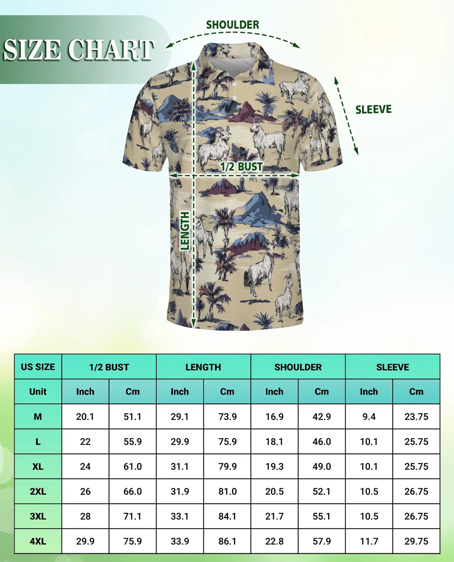 Goat Desert Tropical 3D Polo Shirt for Men, Rustic Farm Animal Style | Azhawaiian