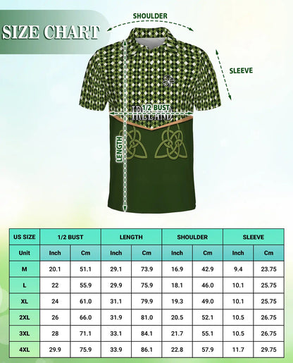 Ireland Shamrock Celtic 3D Polo Shirt | Azhawaiian
