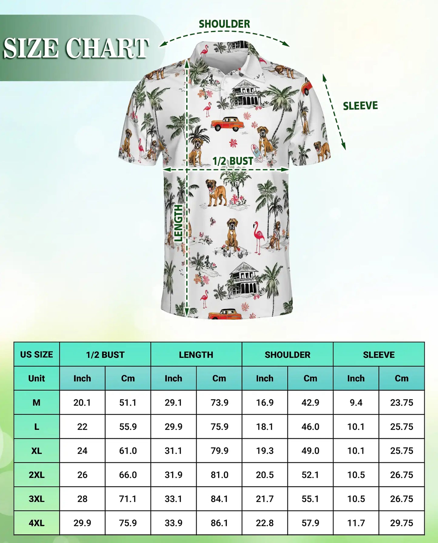 Boxer Dog Tropical Polo Shirt, Beach Island Print | Azhawaiian