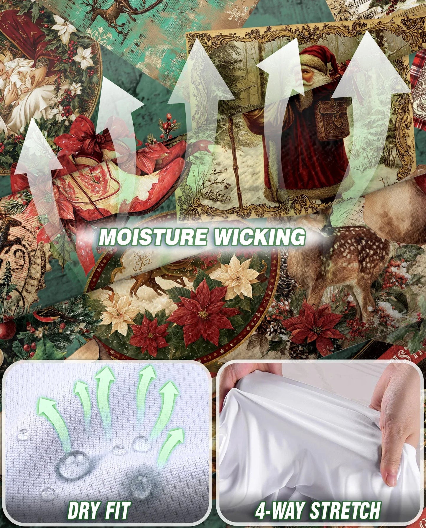 Vintage Christmas Collage Sleeveless Polo Shirt for Women | Azhawaiian