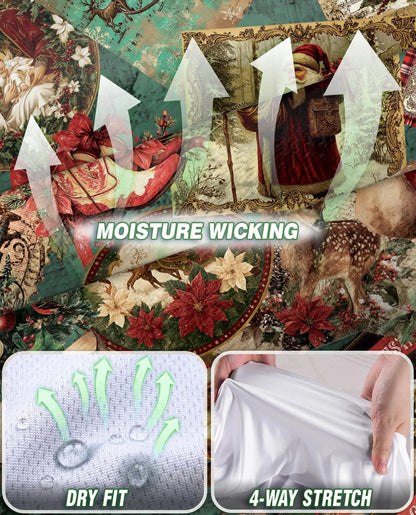 Vintage Christmas Collage Sleeveless Polo Shirt for Women | Azhawaiian