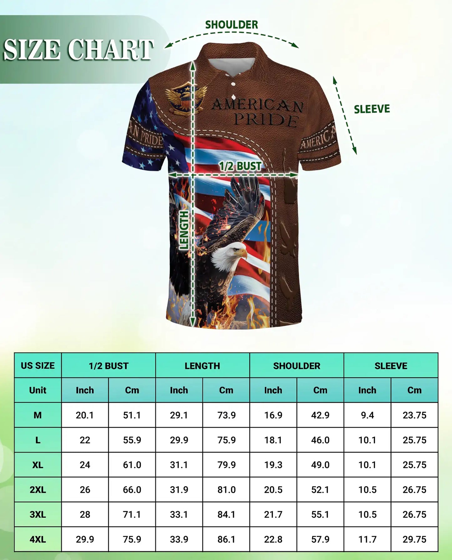 American Eagle Flag 3D Polo Shirt for Men, Patriotic USA Pride Style | Azhawaiian