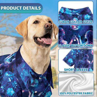 Floral Mermaid Matching Dog Owner Hawaiian Shirts, Funny Pet Aloha Shirt for Beach Vacation - Azhawaiian
