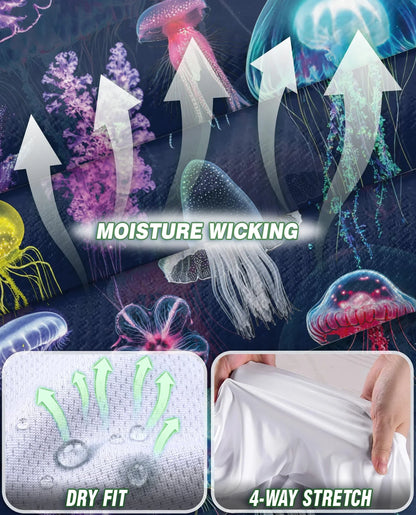 Luminescent Jellyfish Sleeveless Polo Shirt for Women, Ocean Glow Style | Azhawaiian