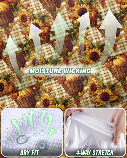 Pumpkin And Sunflower Basket Pattern Sleeveless Polo Shirt for Women  | Azhawaiian