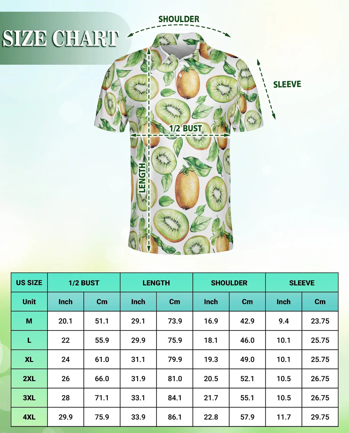 Kiwi Fruit Hawaiian Polo Shirt, Fresh Summer Style | Azhawaiian