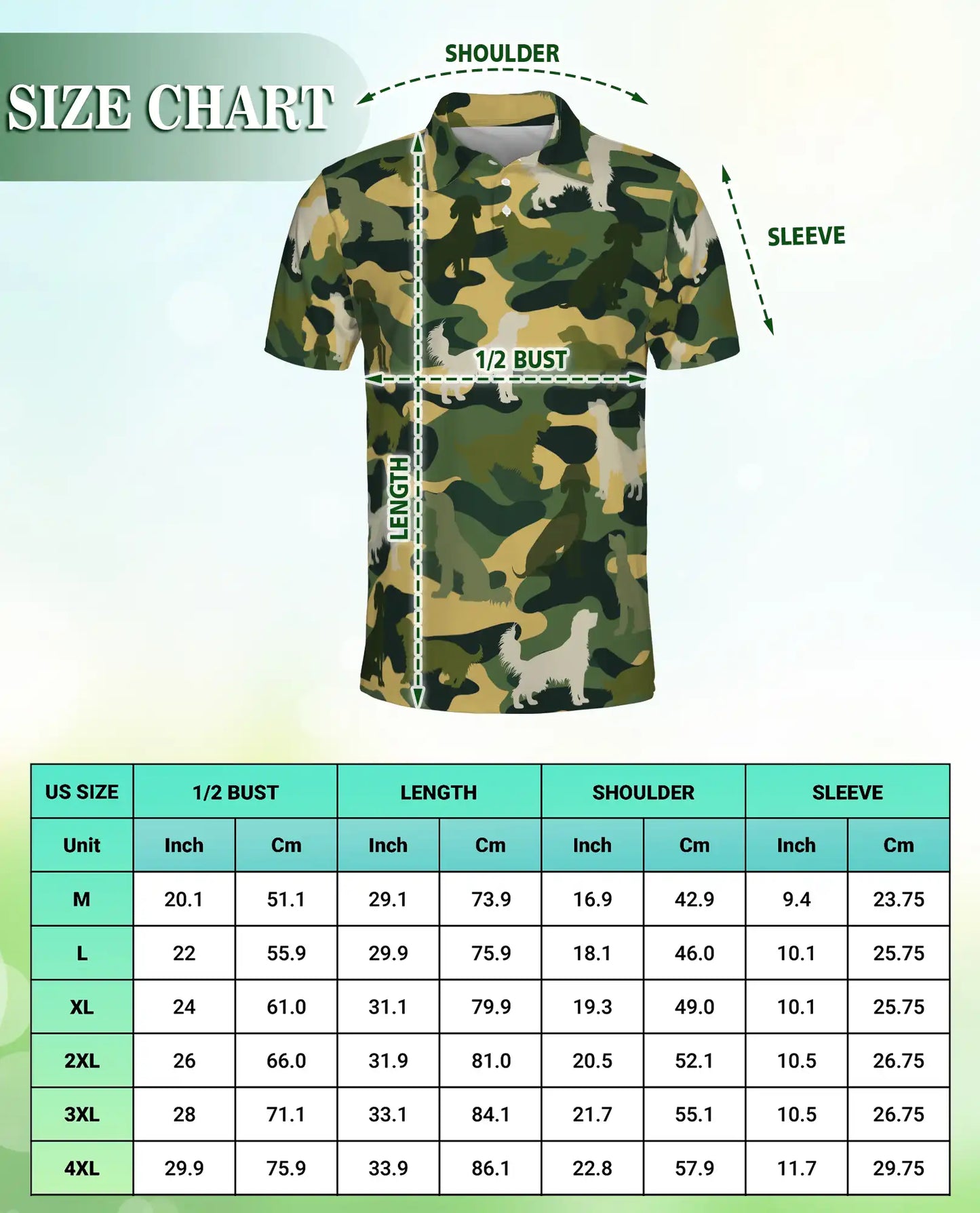 English Setter Dog 3D Polo Shirt, Funny Animal Camo Style | Azhawaiian