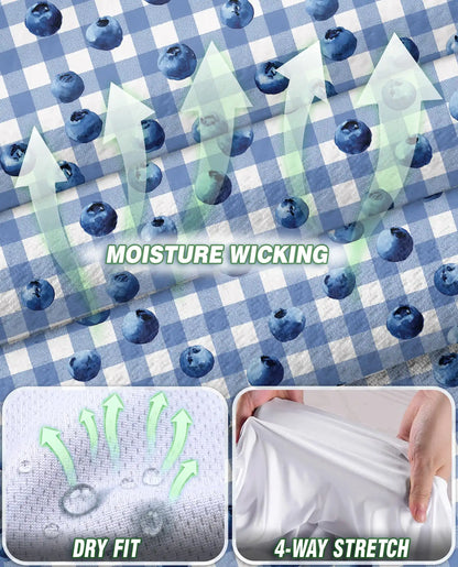 Blueberry Gingham Print Sleeveless Polo Shirt for Women  | Azhawaiian