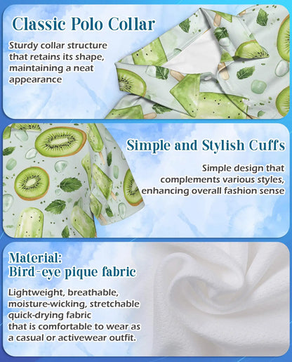 Kiwi Popsicle Polo Shirt for Men, Fresh Summer Style | Azhawaiian