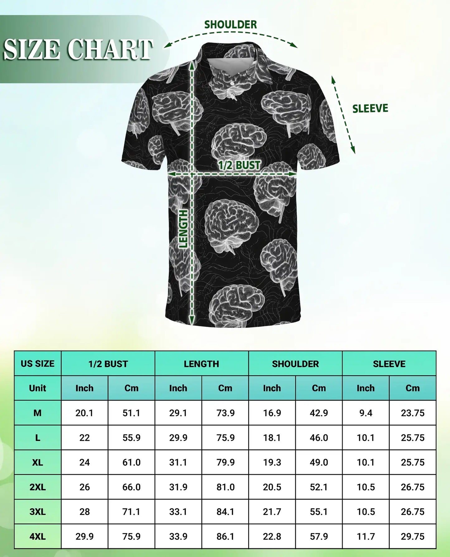 Brain Anatomy Polo Shirt, Neuroscience Print | Azhawaiian