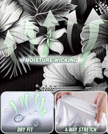 Black And White Hibiscus Sleeveless Polo Shirt for Women, Tropical Floral Style | Azhawaiian