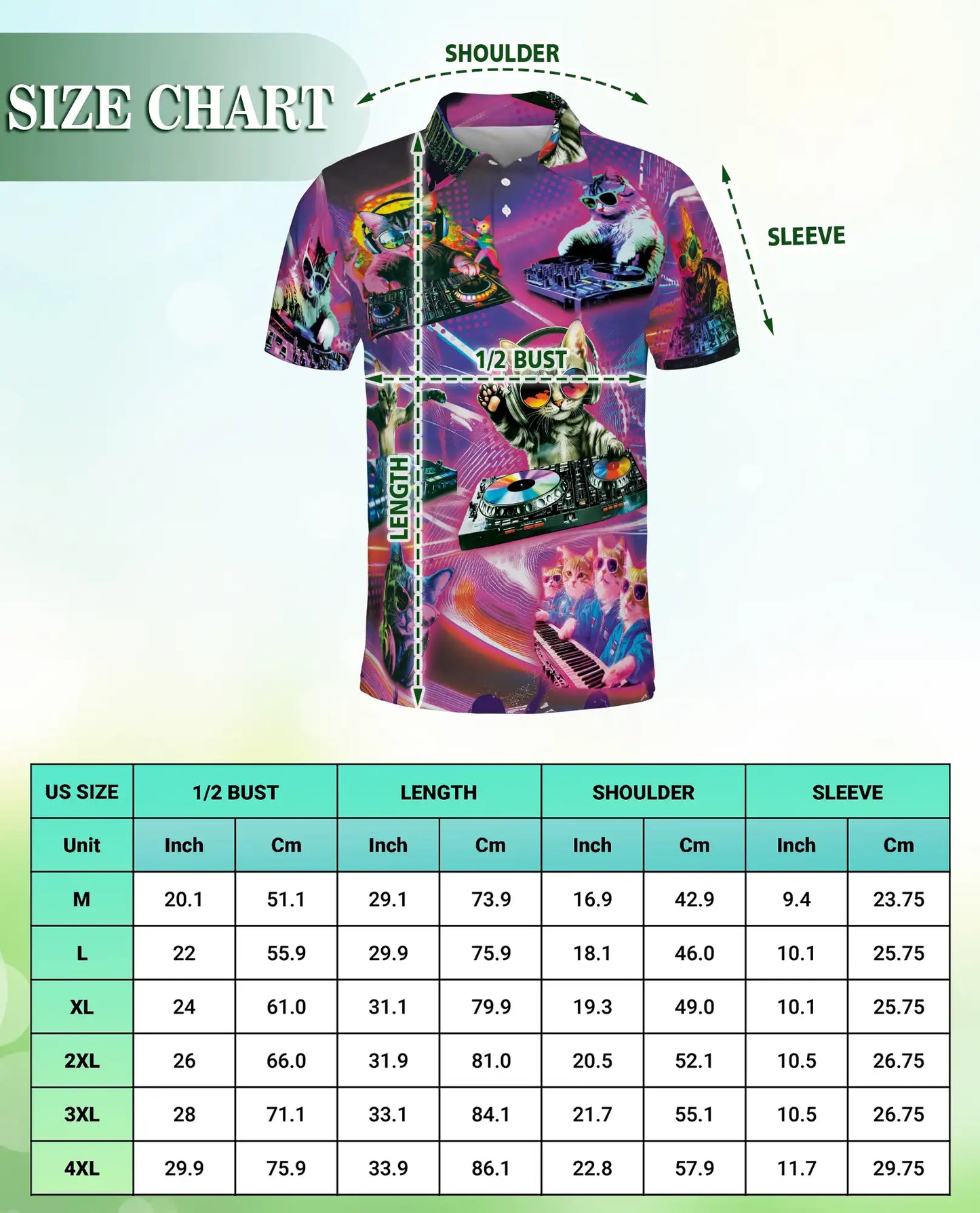 DJ Cat Party Polo Shirt-Neon Music Festival Funny Cat DJ Design | Azhawaiian