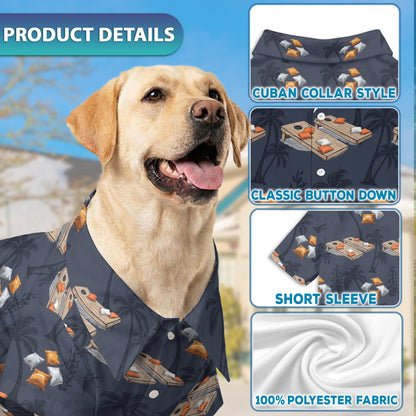 Cornhole Matching Dog Owner Hawaiian Shirts, Funny Pet Aloha Shirt for Beach Vacation - Azhawaiian