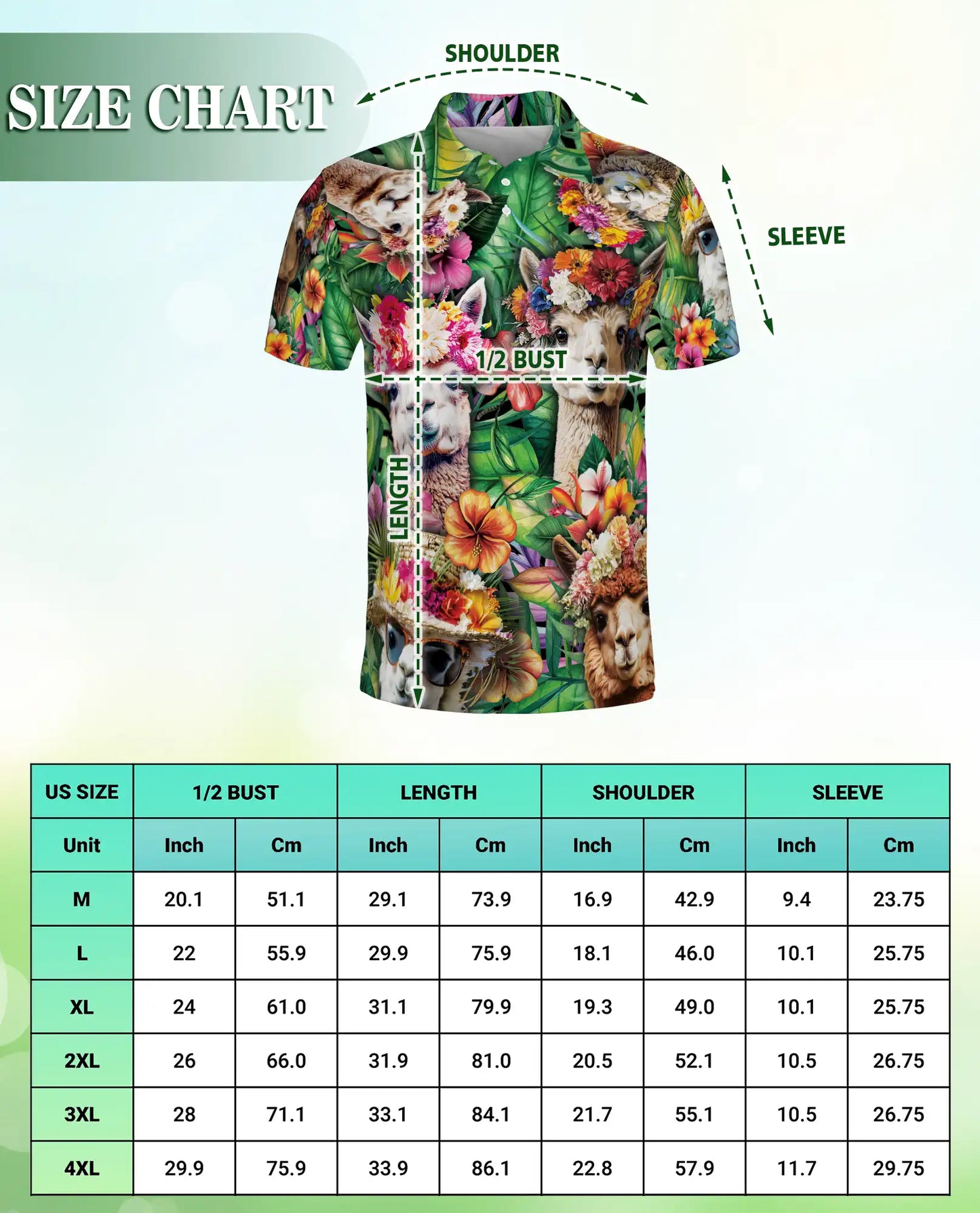 Alpaca Tropical Polo Shirt, Floral Jungle Print | Azhawaiian