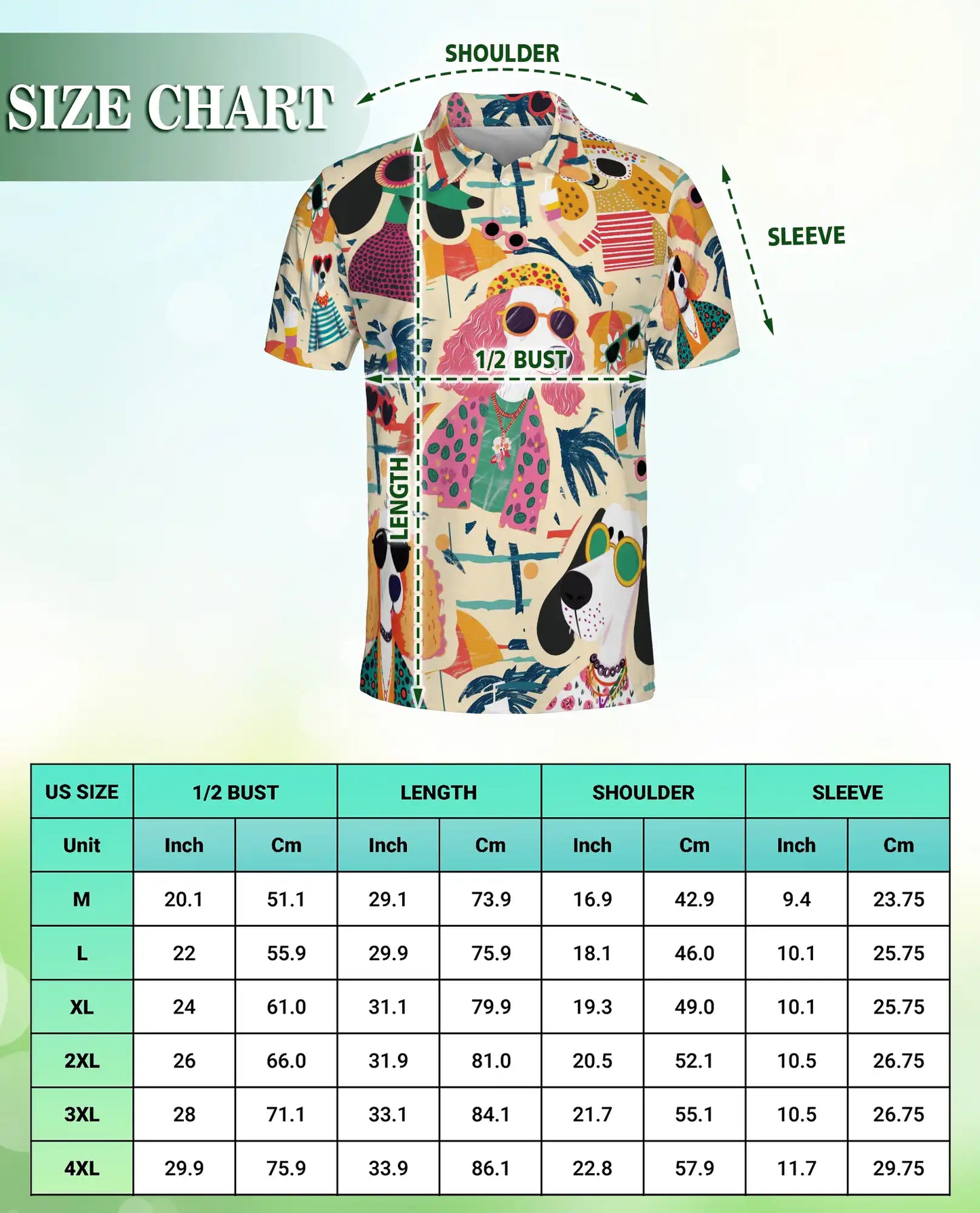 Retro Summer Stylish Dogs Beach Party Polo Shirt for Men | Azhawaiian
