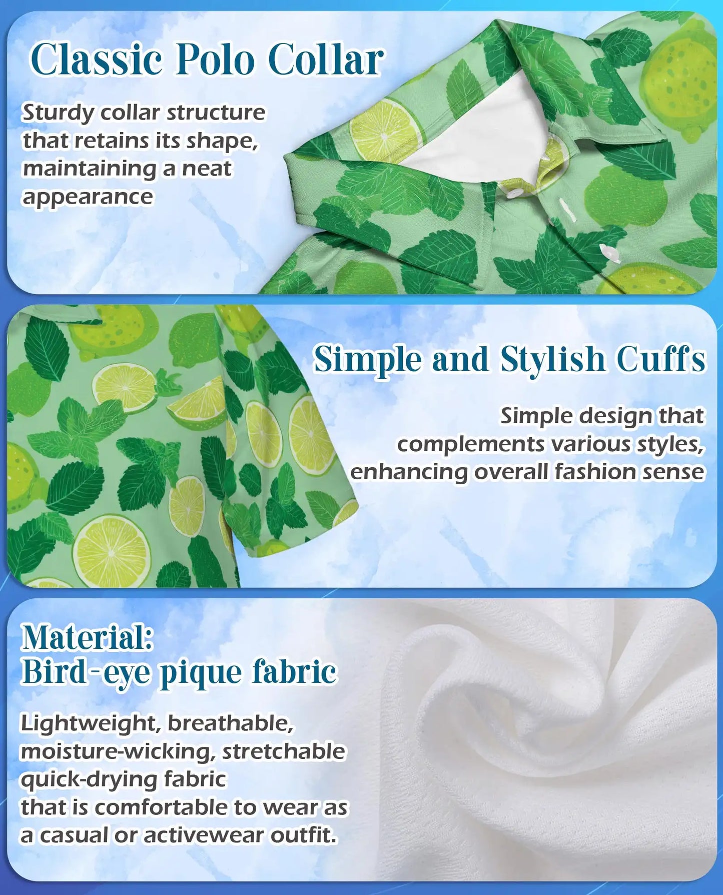 Lime Mint Polo Shirt - Fresh Citrus Summer Style | Azhawaiian