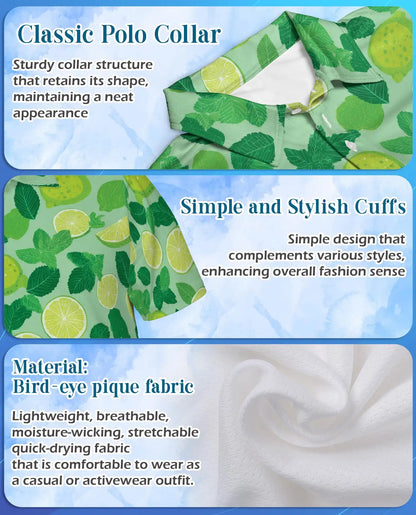 Lime Mint Polo Shirt - Fresh Citrus Summer Style | Azhawaiian