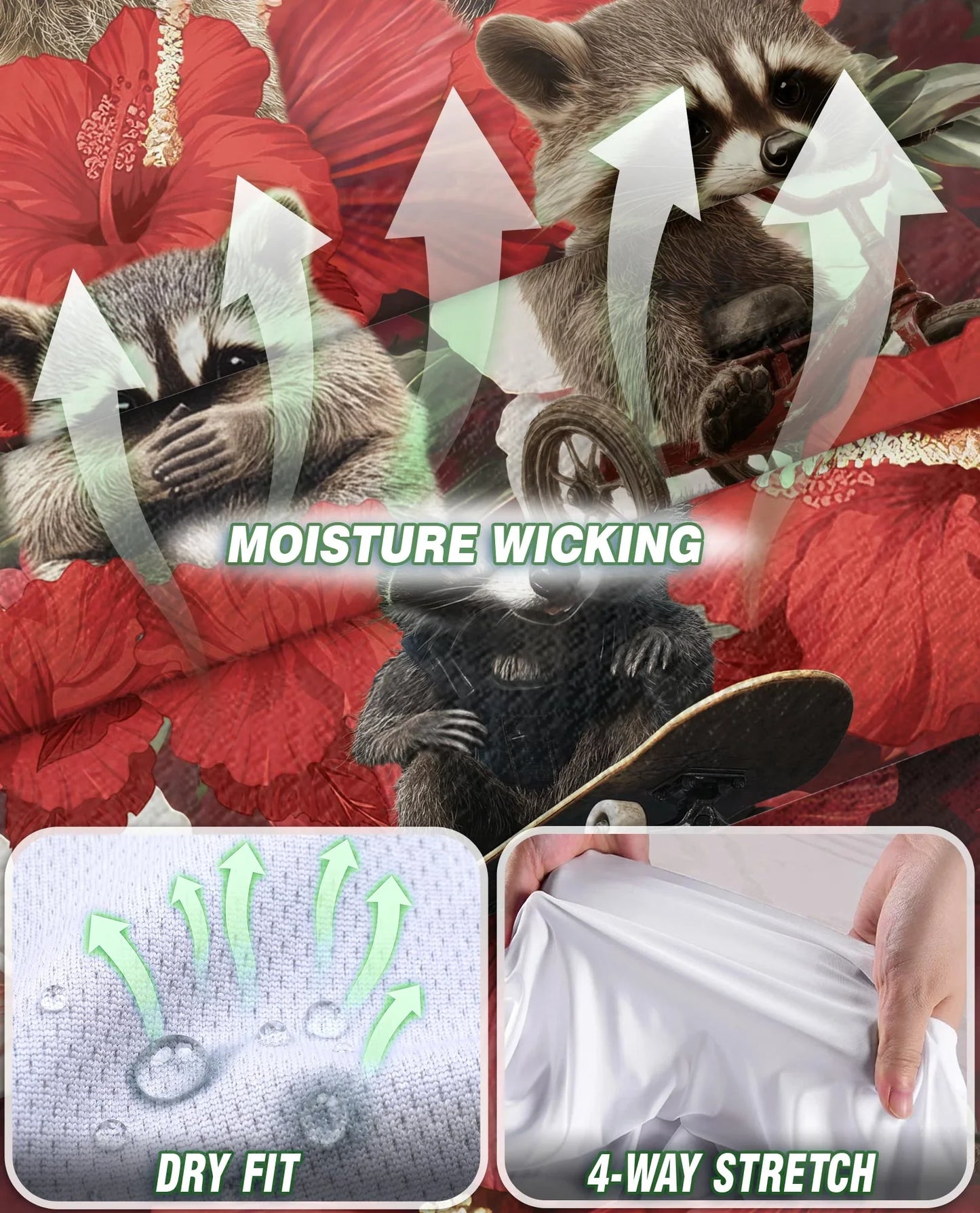 Tropical Hibiscus Raccoon Sleeveless Polo Shirt for Women | Azhawaiian