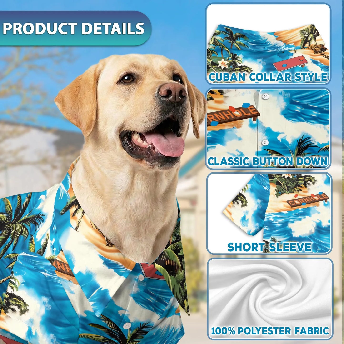 Beach Cornhole Game Summer Matching Dog Owner Hawaiian Shirts, Funny Pet Aloha Shirt for Beach Vacation - Azhawaiian