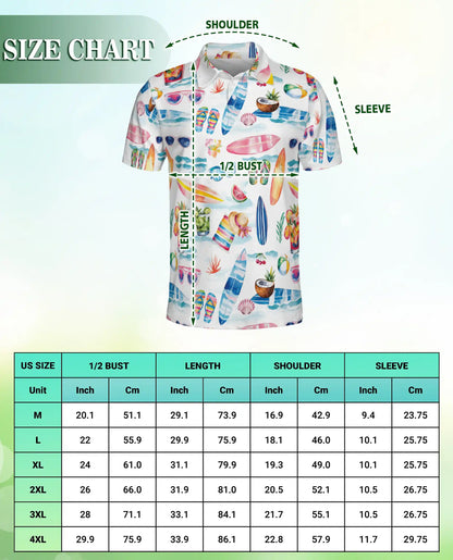 Beach Summer Polo Shirt, Surf & Tropical Print | Azhawaiian