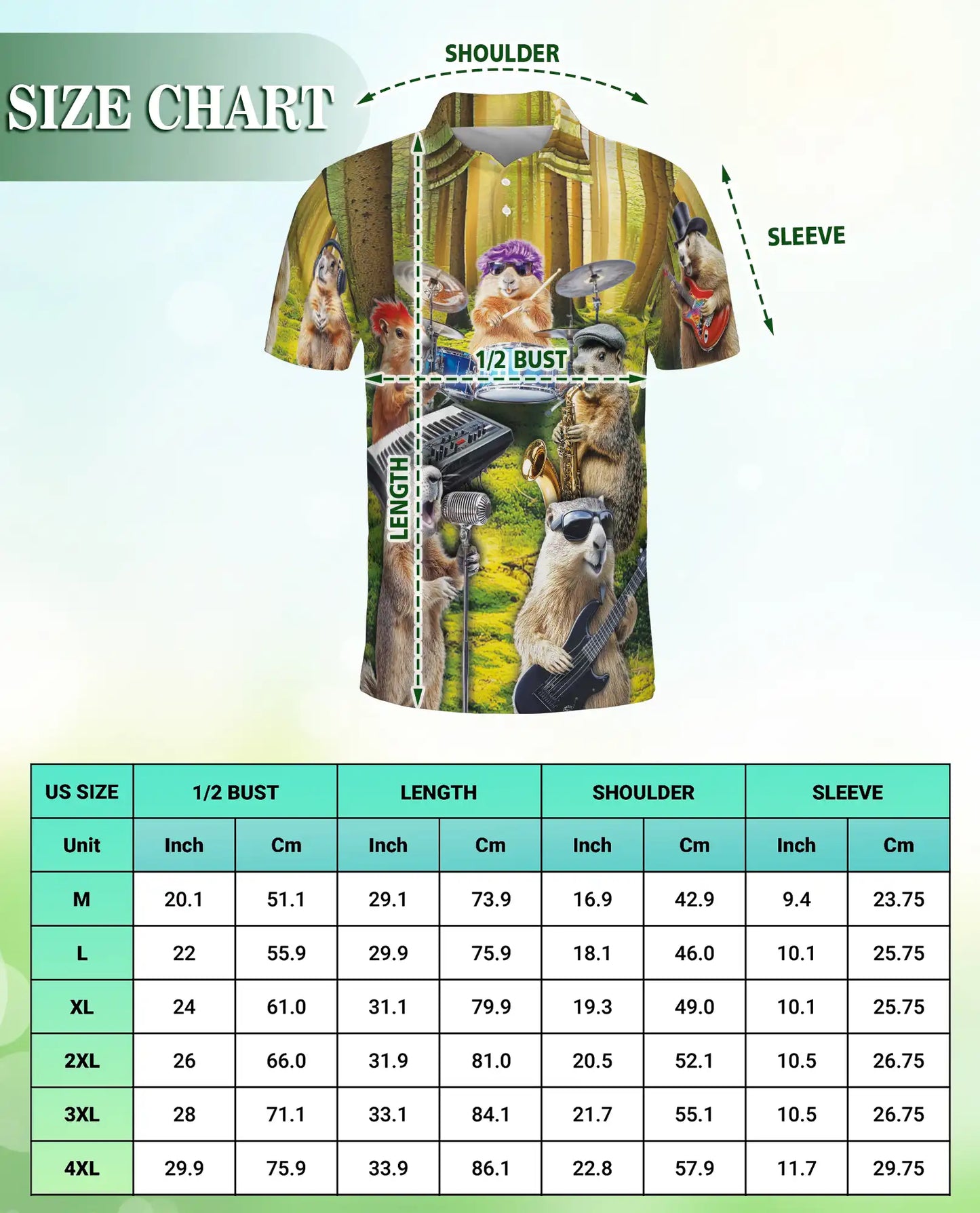 Funny Groundhog Band Polo Shirt Woodland Animal Music Print | Azhawaiian