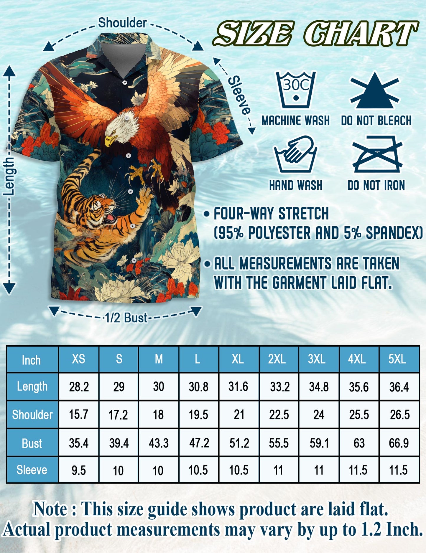 Eagle and Tiger Battle Hawaiian Shirt for Men, Button Down Aloha Shirt - Azhawaiian