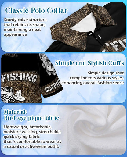 Crappie Fishing Polo Shirt - Lake Cabin Angler Style | Azhawaiian