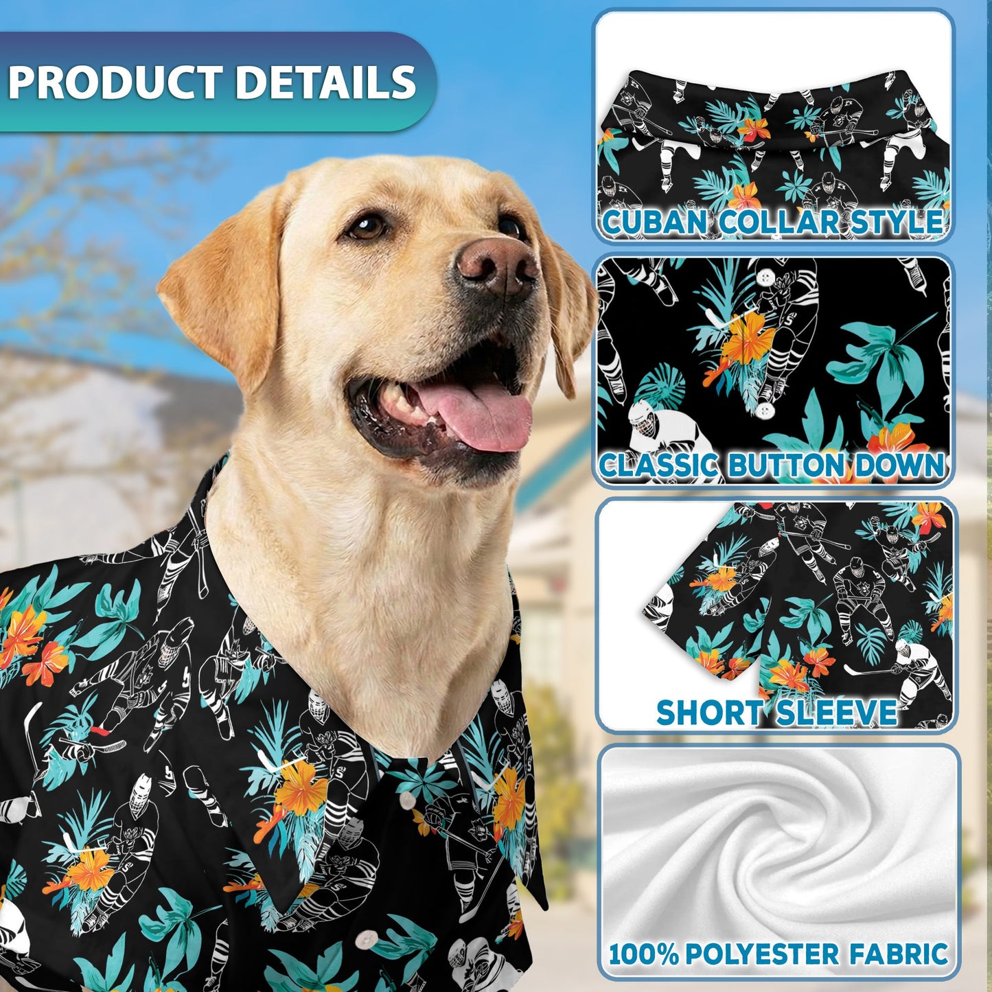 Hockey Matching Dog Owner Hawaiian Shirts, Funny Pet Aloha Shirt for Beach Vacation - Azhawaiian