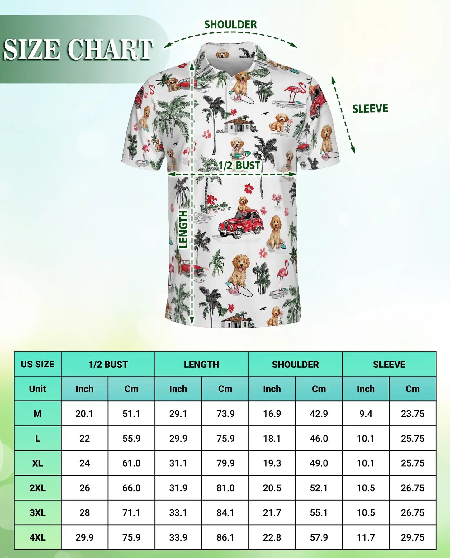 Tropical Puppy Beach 3D Polo Shirt for Men, Cute Summer Dog Island Style | Azhawaiian