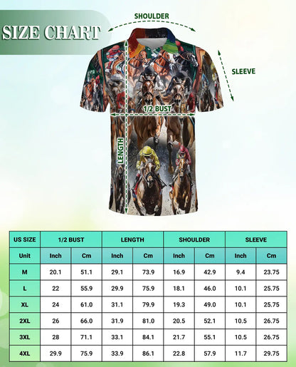 Horse Racing Polo Shirt, Derby Jockey Print | Azhawaiian