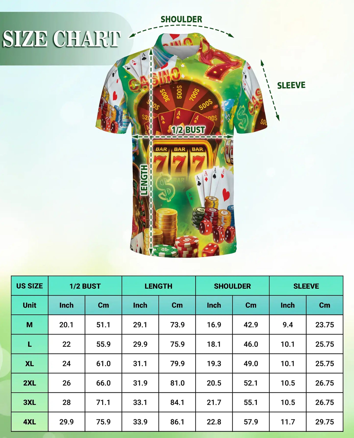 Casino Polo Shirt, Lucky Jackpot Gaming Print | Azhawaiian