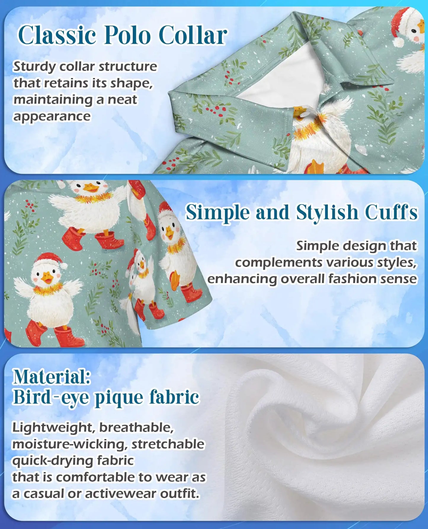 Christmas Duck Polo Shirt - Cute Holiday Winter Style | Azhawaiian
