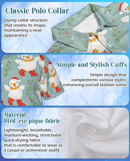 Christmas Duck Polo Shirt - Cute Holiday Winter Style | Azhawaiian