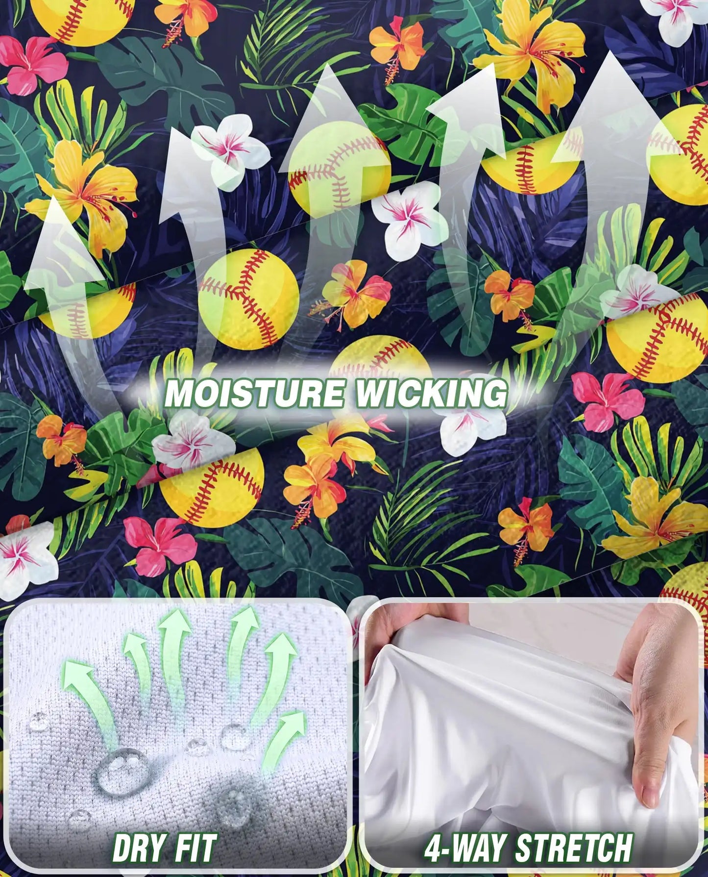 Softball Simple Floral Sleeveless Polo Shirt for Women, Sporty Flower Style | Azhawaiian