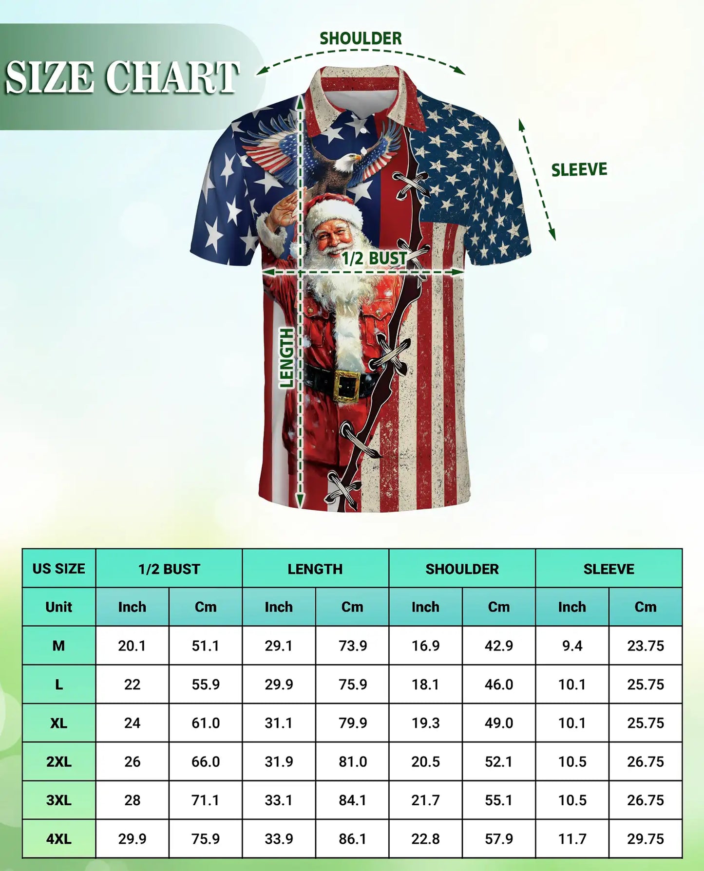 Patriotic Santa Hawaiian Polo Shirt | Azhawaiian