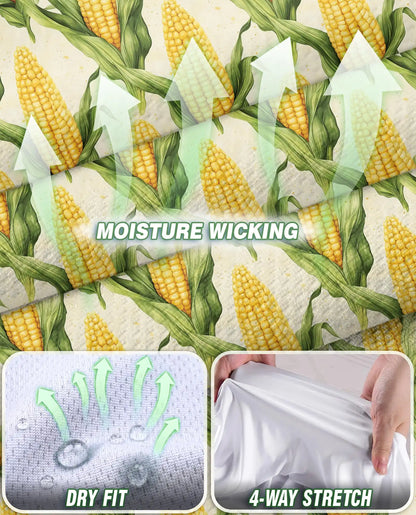 Sweet Corn Pattern Sleeveless Polo Shirt for Women, Cute Food Lover Style | Azhawaiian