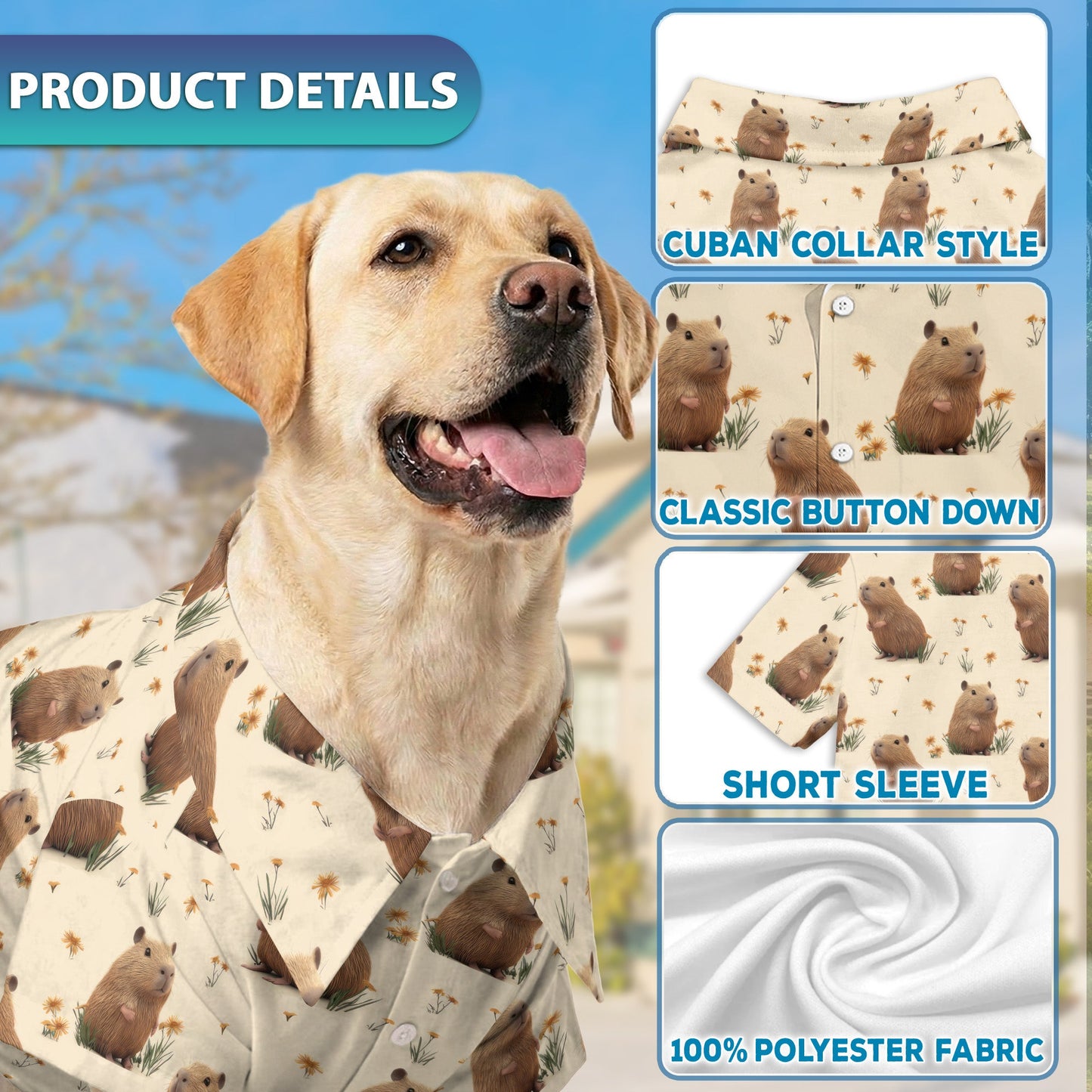 Capybara Matching Dog Owner Hawaiian Shirts, Funny Pet Aloha Shirt for Beach Vacation - Azhawaiian