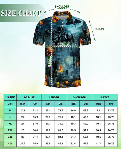Halloween Dark Rider Horse Polo Shirt | Azhawaiian