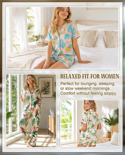Thanksgiving Turkey Pajama Set for Women, Fall Harvest Holiday Sleepwear