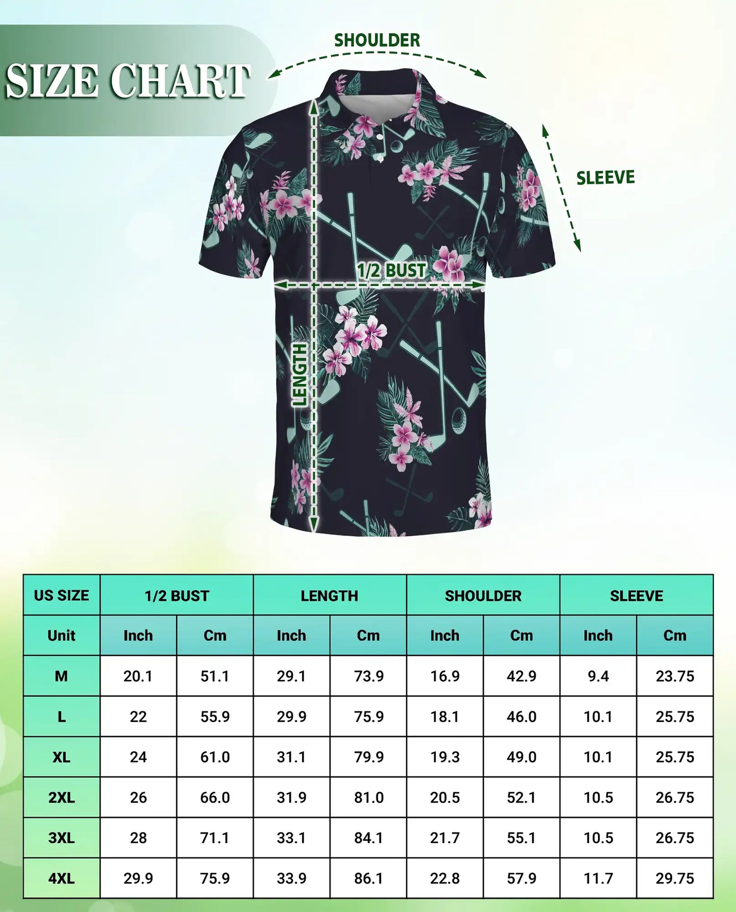 Golf Tropical Polo Shirt, Floral Fairway Print | Azhawaiian